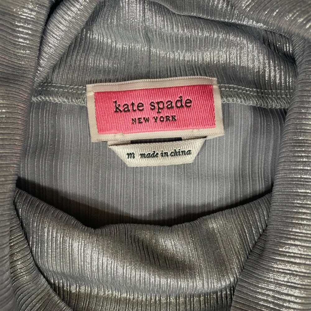 Kate Spade Metallic Silver Turtleneck Top (D-1)
